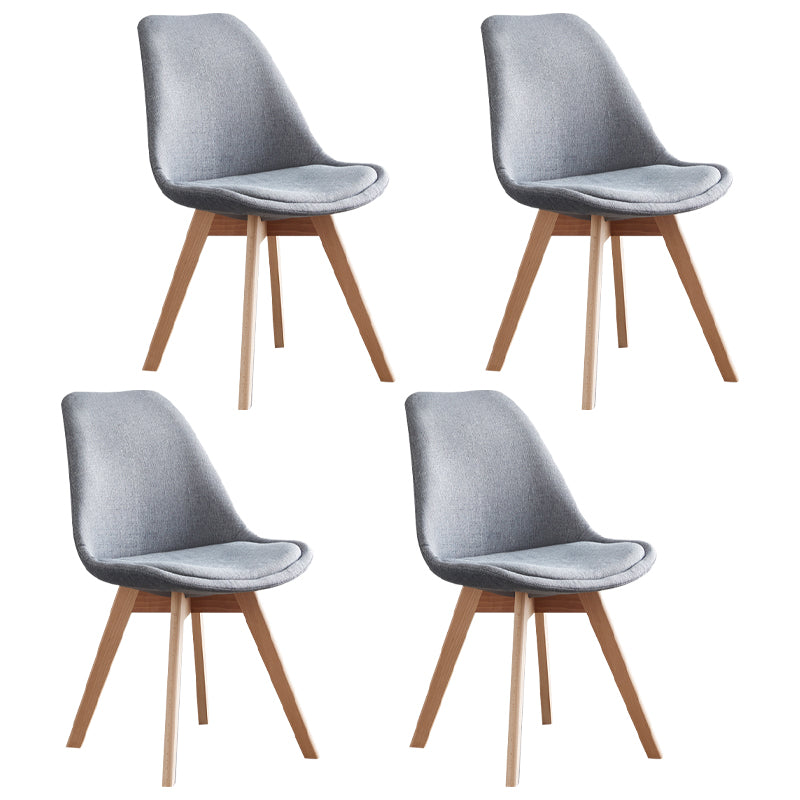 Scandinavian Home Side Chair Wood Upholstered Solid Back Dining Room Chair