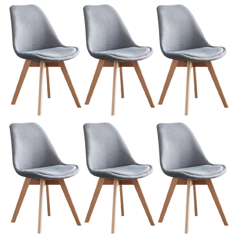 Scandinavian Home Side Chair Wood Upholstered Solid Back Dining Room Chair