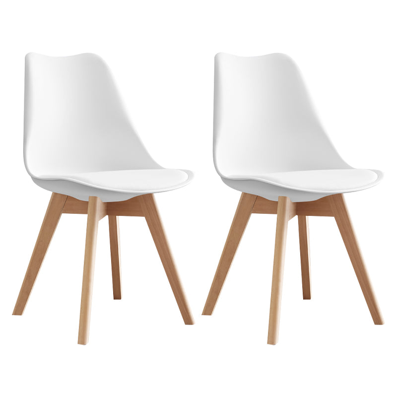Scandinavian Home Side Chair Wood Upholstered Solid Back Dining Room Chair