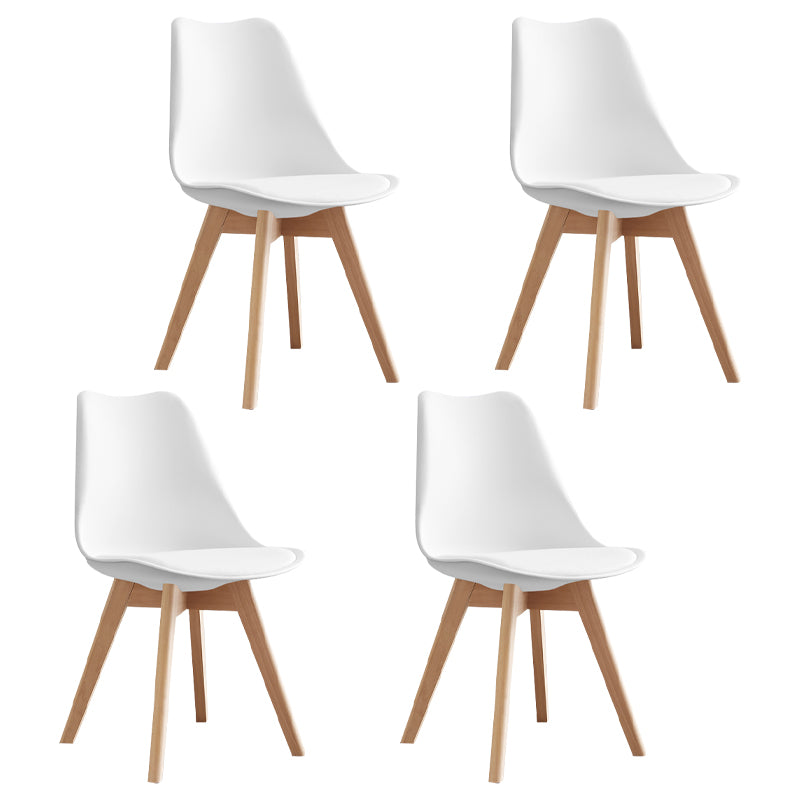 Scandinavian Home Side Chair Wood Upholstered Solid Back Dining Room Chair