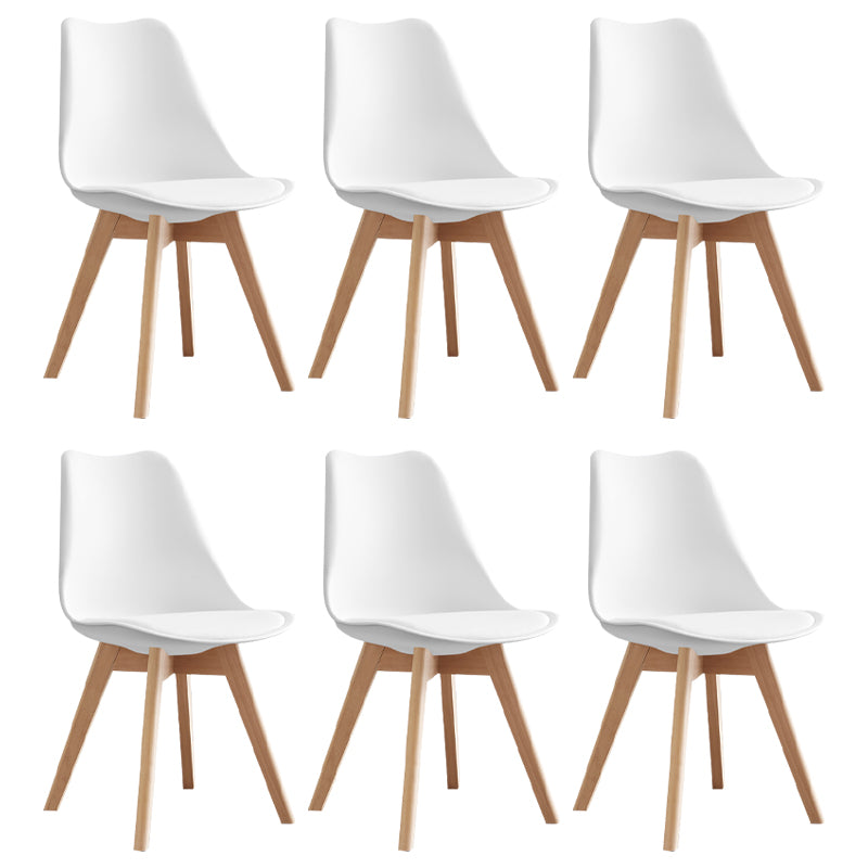 Scandinavian Home Side Chair Wood Upholstered Solid Back Dining Room Chair