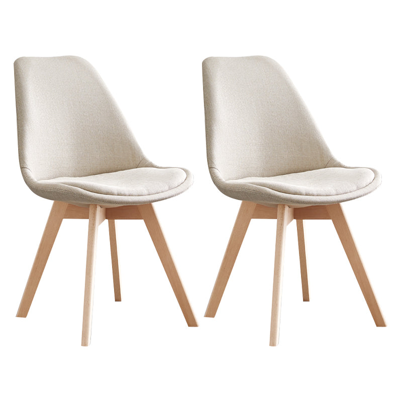 Scandinavian Home Side Chair Wood Upholstered Solid Back Dining Room Chair