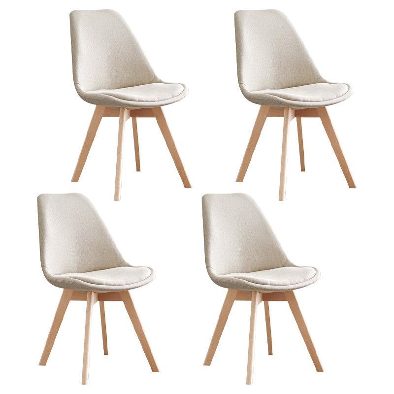 Scandinavian Home Side Chair Wood Upholstered Solid Back Dining Room Chair