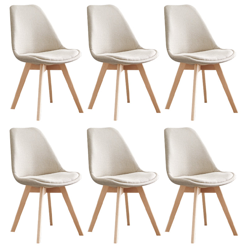Scandinavian Home Side Chair Wood Upholstered Solid Back Dining Room Chair