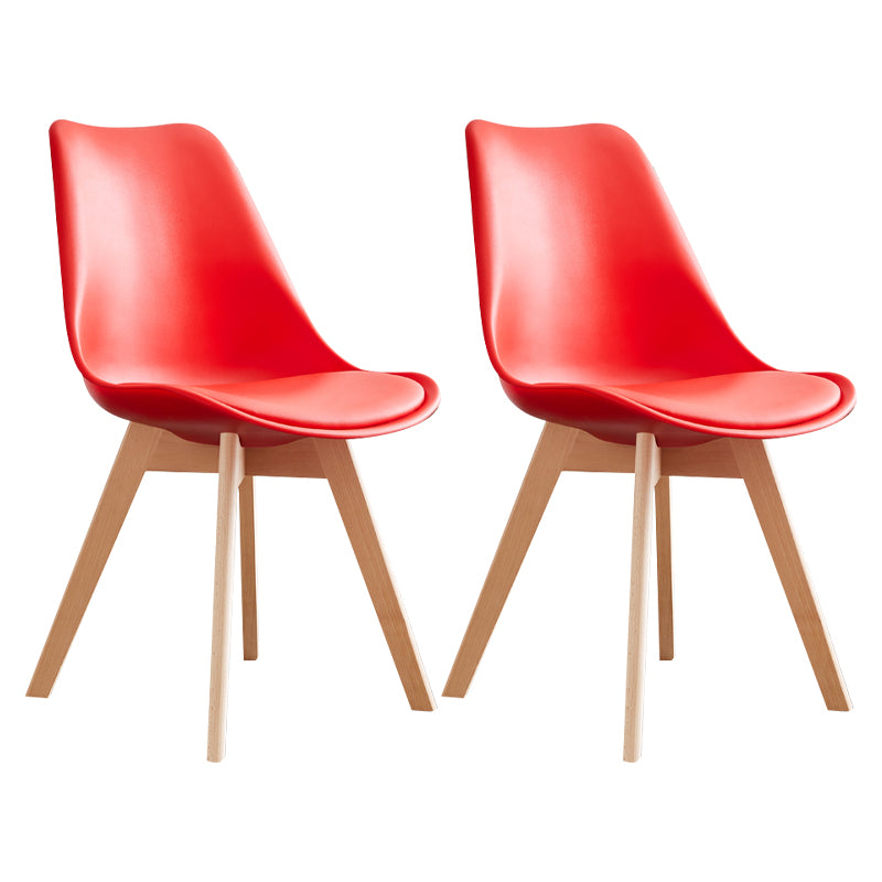 Scandinavian Home Side Chair Wood Upholstered Solid Back Dining Room Chair