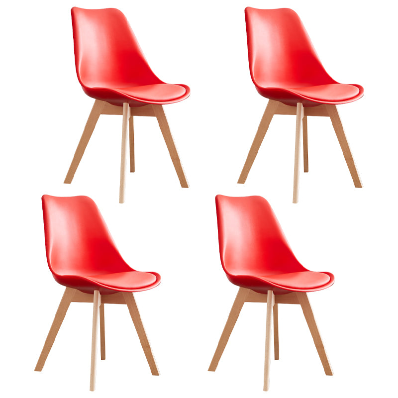 Scandinavian Home Side Chair Wood Upholstered Solid Back Dining Room Chair