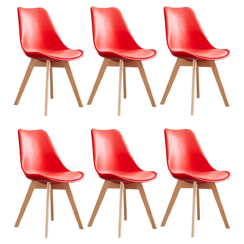 Scandinavian Home Side Chair Wood Upholstered Solid Back Dining Room Chair
