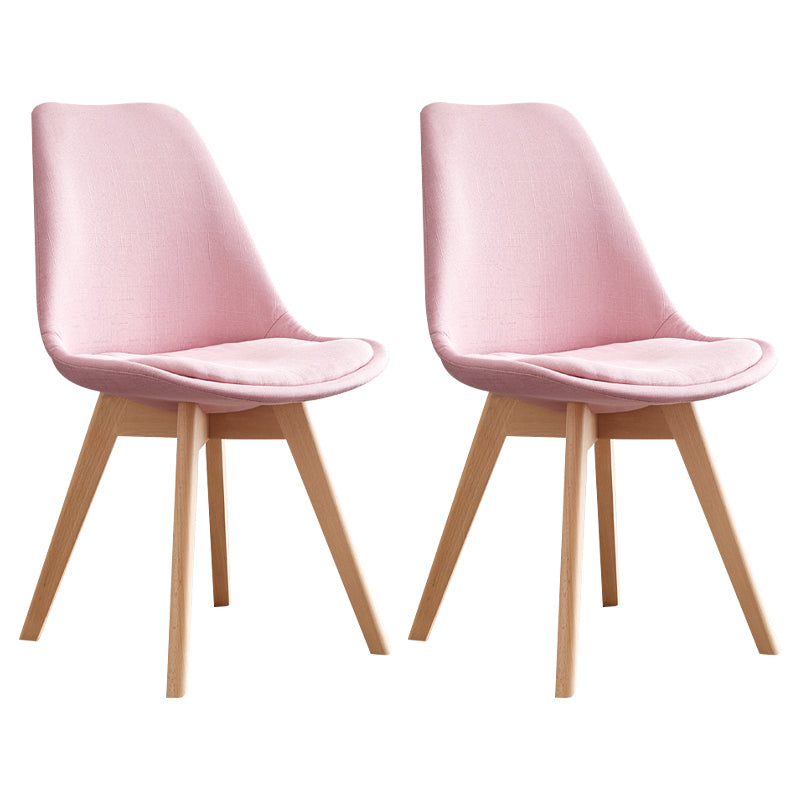 Scandinavian Home Side Chair Wood Upholstered Solid Back Dining Room Chair