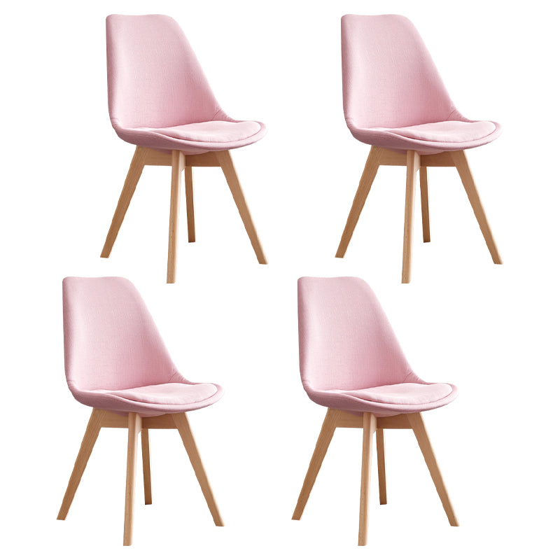 Scandinavian Home Side Chair Wood Upholstered Solid Back Dining Room Chair