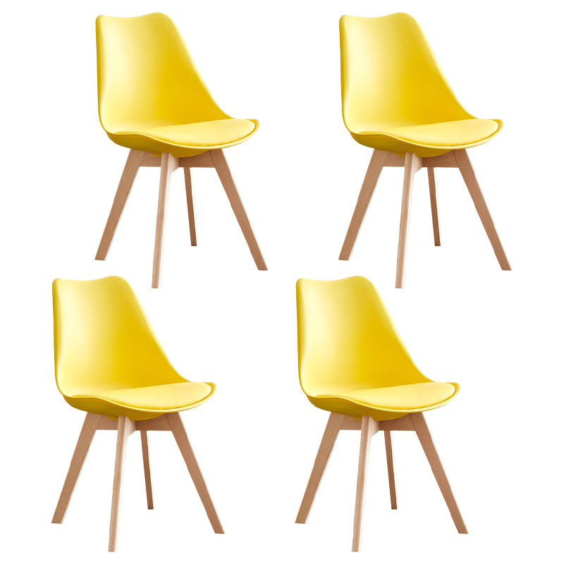 Scandinavian Home Side Chair Wood Upholstered Solid Back Dining Room Chair