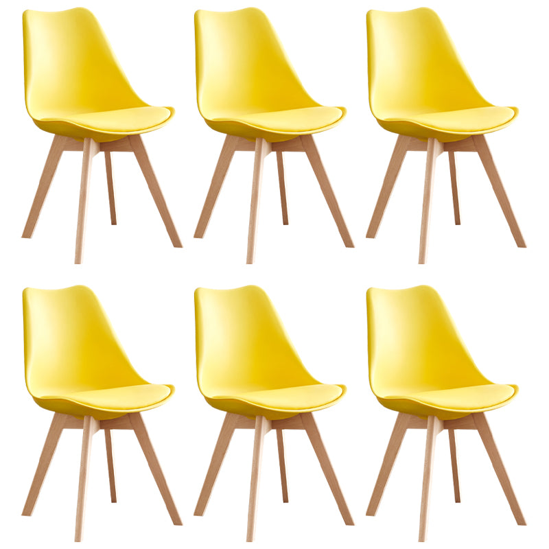 Scandinavian Home Side Chair Wood Upholstered Solid Back Dining Room Chair