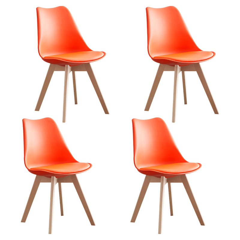 Scandinavian Home Side Chair Wood Upholstered Solid Back Dining Room Chair