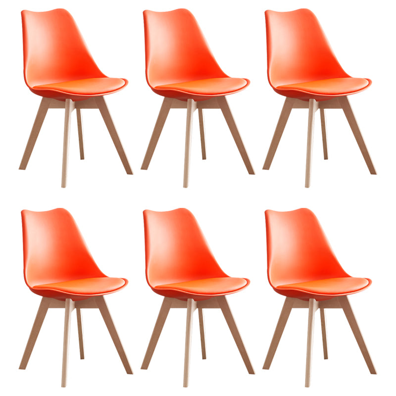 Scandinavian Home Side Chair Wood Upholstered Solid Back Dining Room Chair