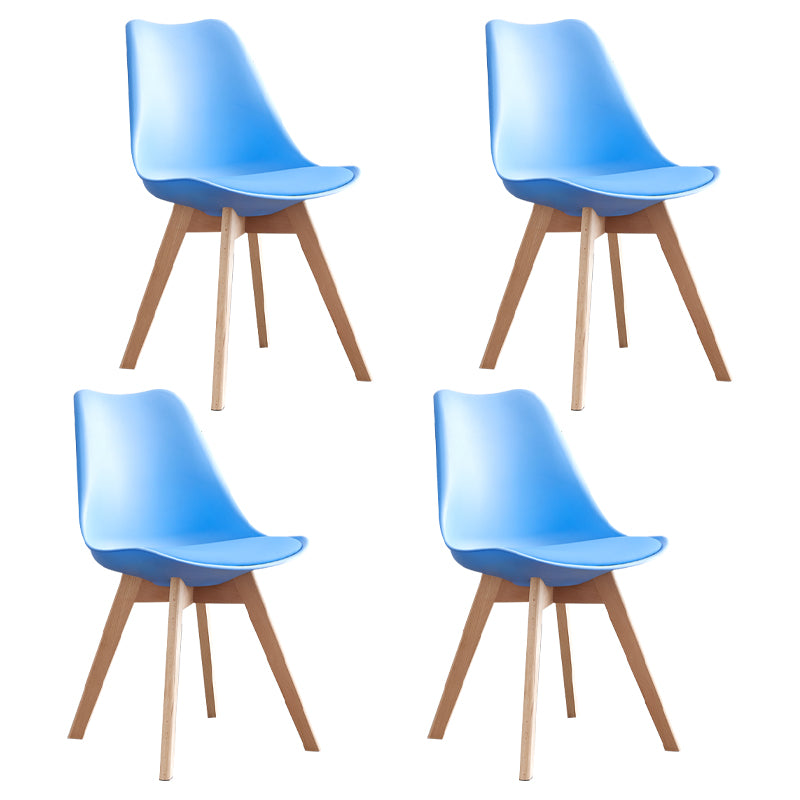 Scandinavian Home Side Chair Wood Upholstered Solid Back Dining Room Chair
