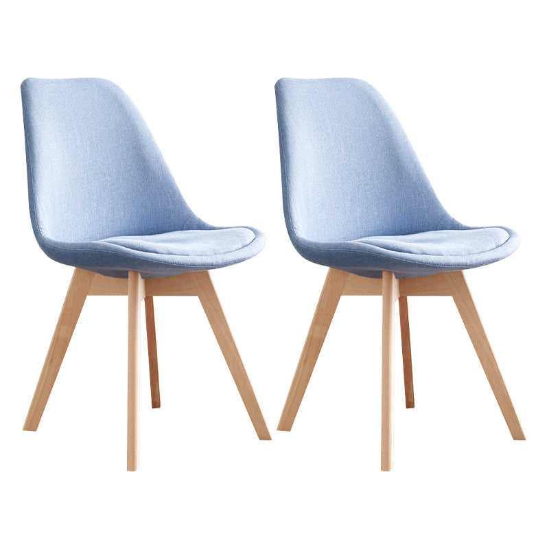 Scandinavian Home Side Chair Wood Upholstered Solid Back Dining Room Chair