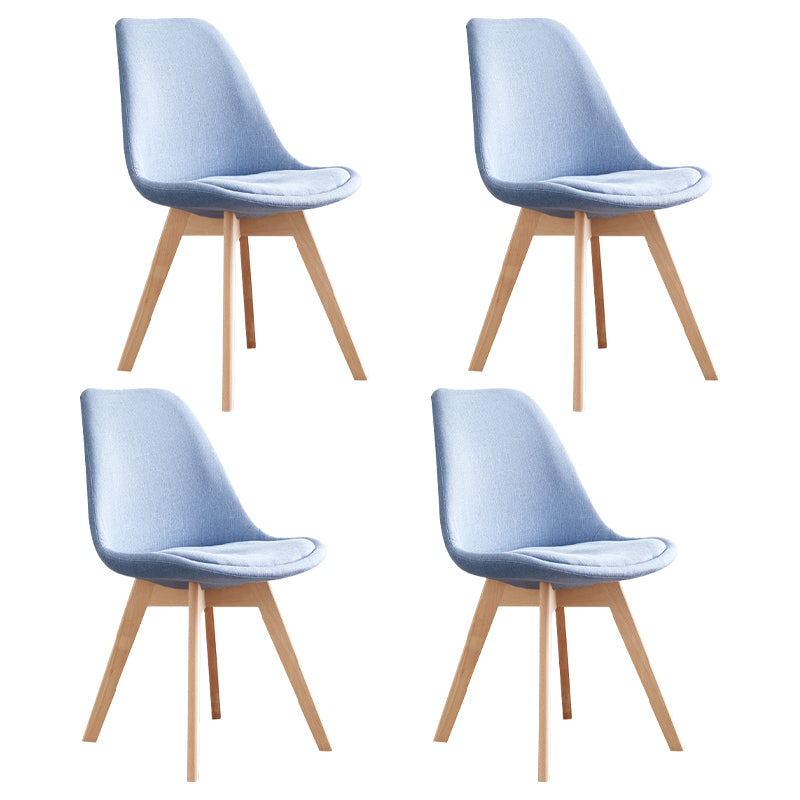 Scandinavian Home Side Chair Wood Upholstered Solid Back Dining Room Chair