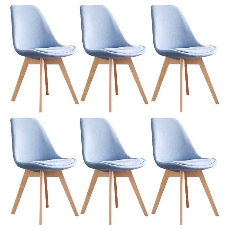 Scandinavian Home Side Chair Wood Upholstered Solid Back Dining Room Chair