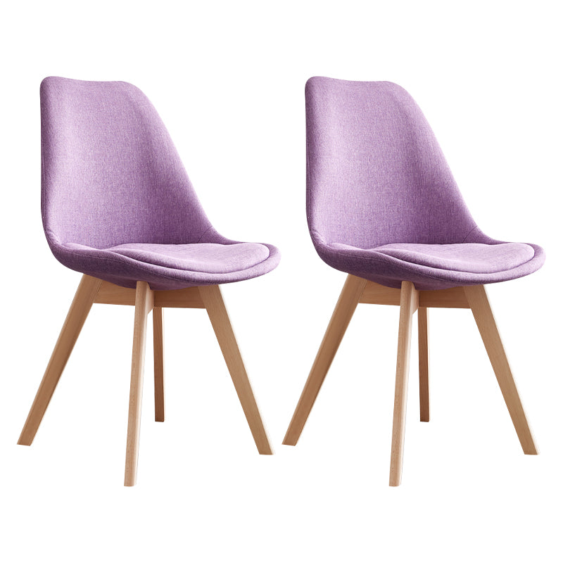 Scandinavian Home Side Chair Wood Upholstered Solid Back Dining Room Chair