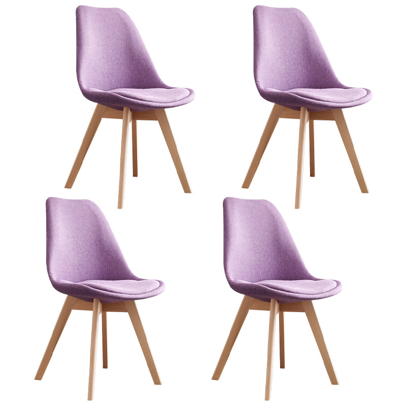 Scandinavian Home Side Chair Wood Upholstered Solid Back Dining Room Chair