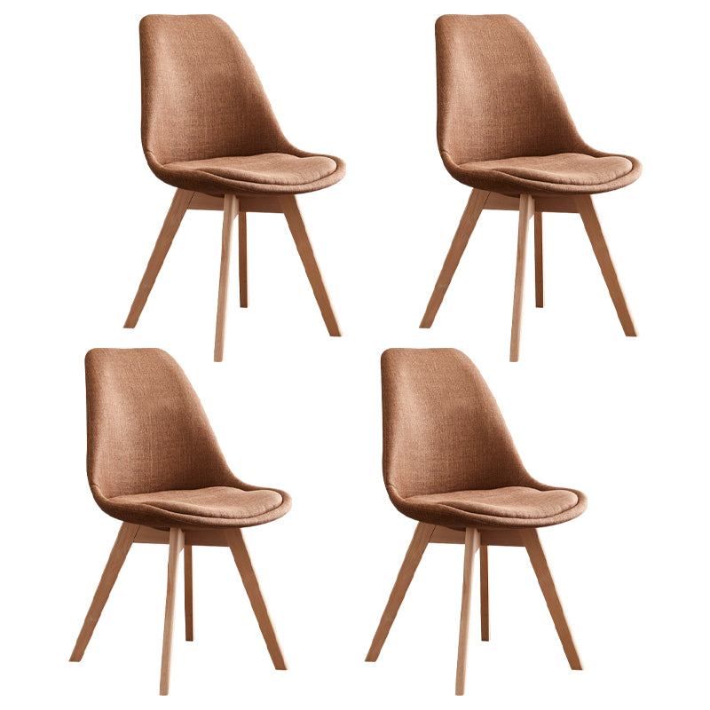 Scandinavian Home Side Chair Wood Upholstered Solid Back Dining Room Chair