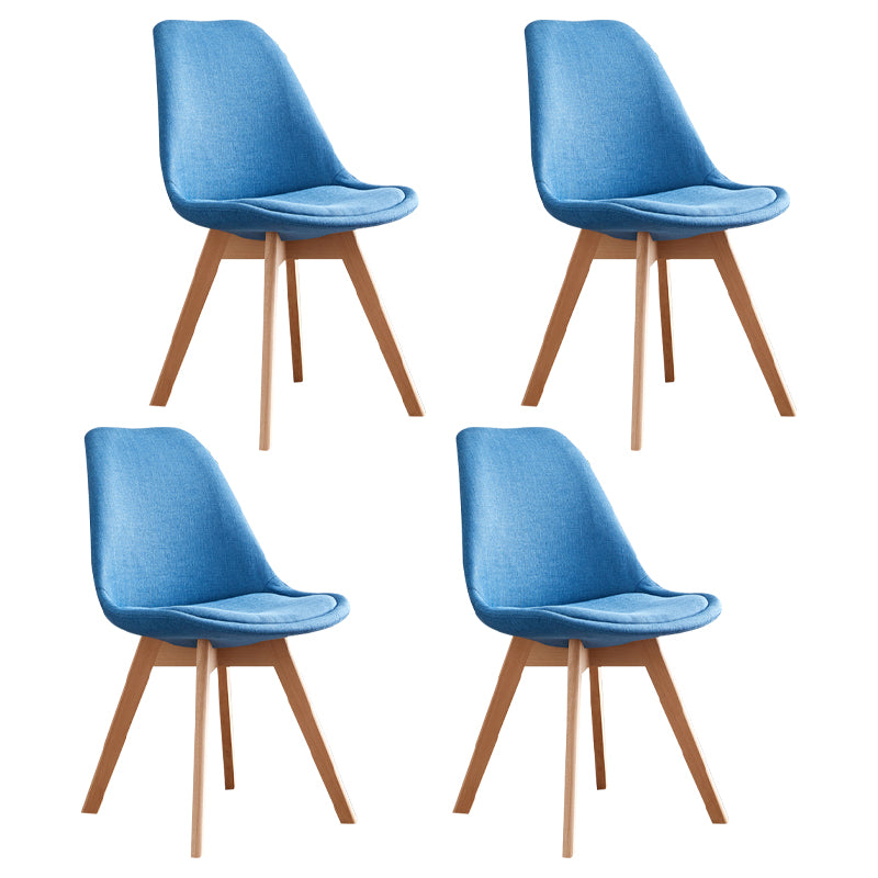 Scandinavian Home Side Chair Wood Upholstered Solid Back Dining Room Chair