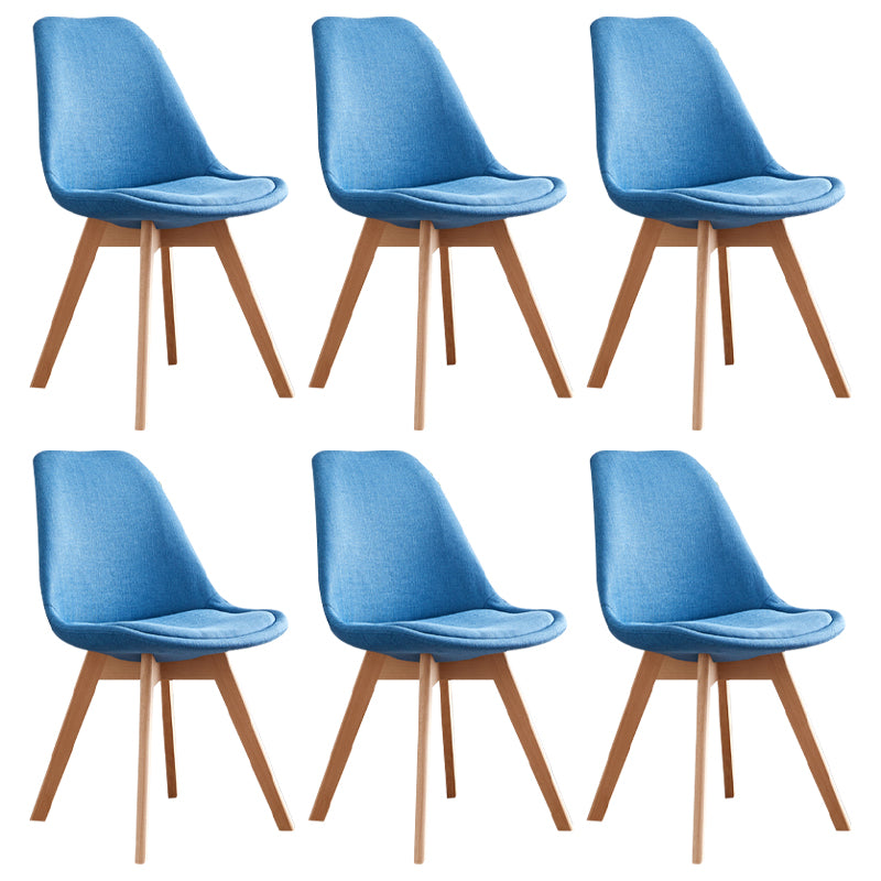 Scandinavian Home Side Chair Wood Upholstered Solid Back Dining Room Chair