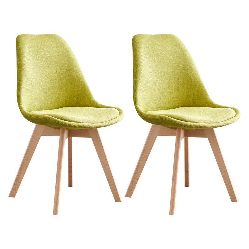 Scandinavian Home Side Chair Wood Upholstered Solid Back Dining Room Chair