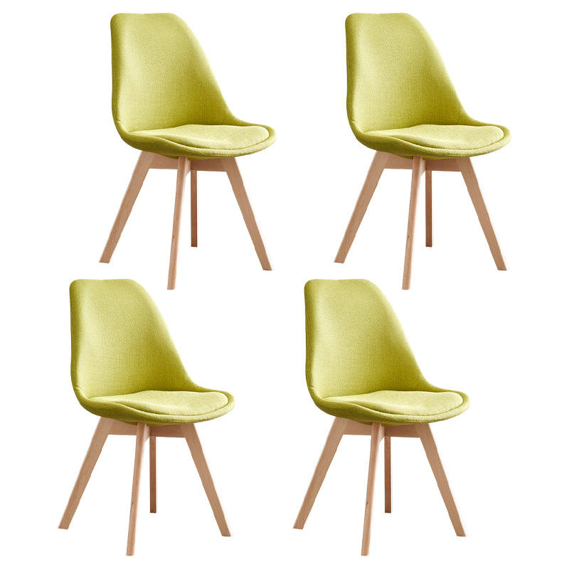 Scandinavian Home Side Chair Wood Upholstered Solid Back Dining Room Chair