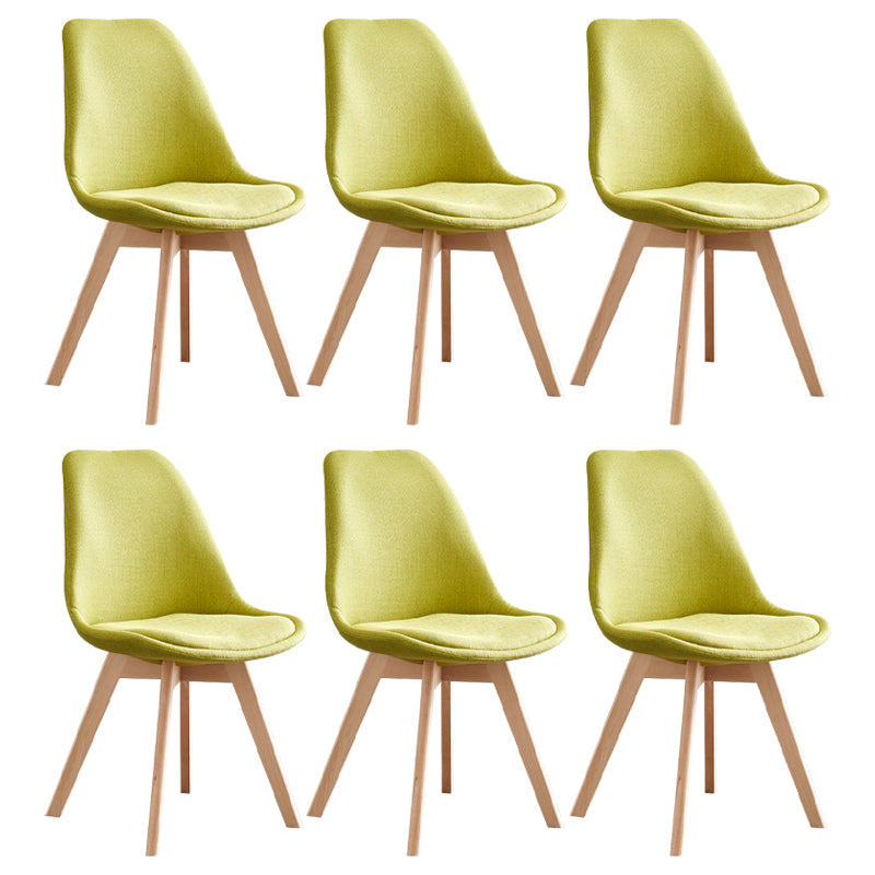 Scandinavian Home Side Chair Wood Upholstered Solid Back Dining Room Chair