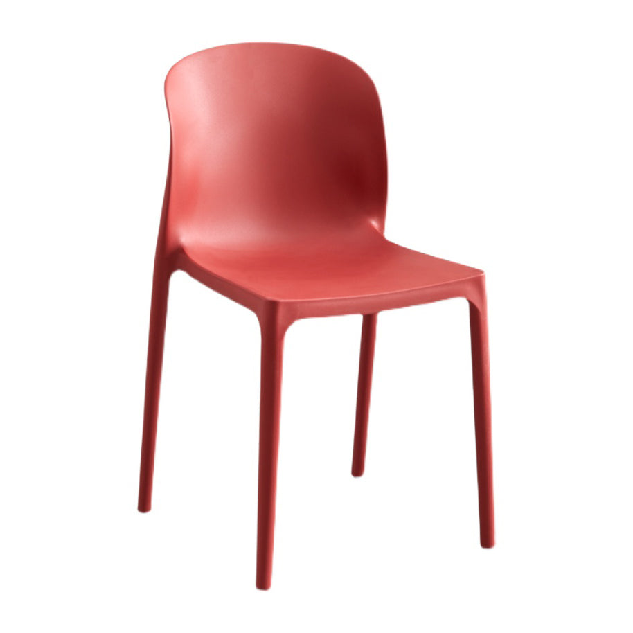 Chaise d'appoint de salle à manger empilable en plastique Chaises de salle à manger sans accoudoirs à dossier solide (Ensemble de 4)