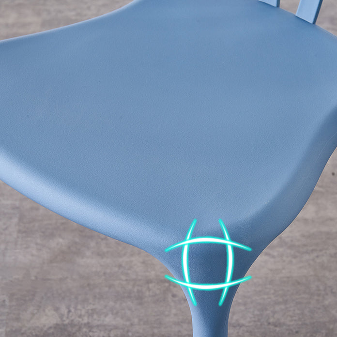 Chaises de salle à manger scandinaves en plastique sans accoudoirs, chaise d'appoint empilable (Ensemble de 4)