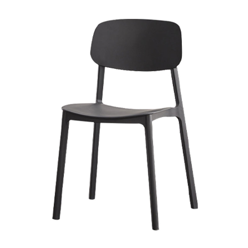 Sillas de comedor sin brazos con respaldo abierto Silla auxiliar de comedor apilable de plástico (juego de 4)