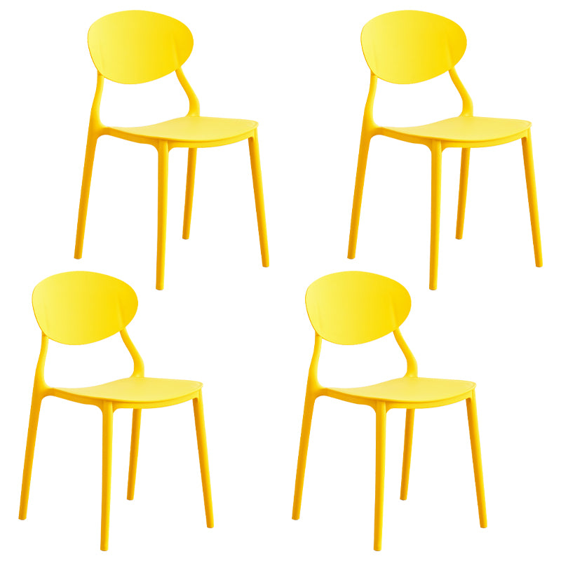 La salle à manger en plastique moderne préside la chaise latérale de salle à manger arrière ouverte sans bras pour le restaurant