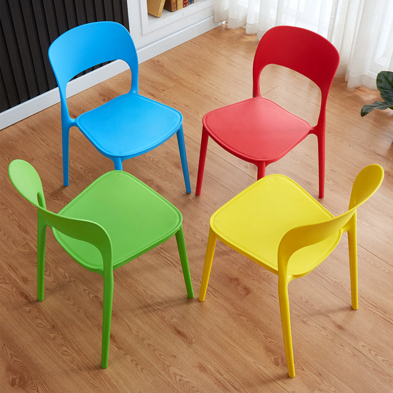 Contemporary Plastic Dining Room Chairs Armless Open Back Dining Side Chair for Room Use