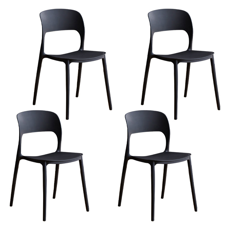 Contemporary Plastic Dining Room Chairs Armless Open Back Dining Side Chair for Room Use