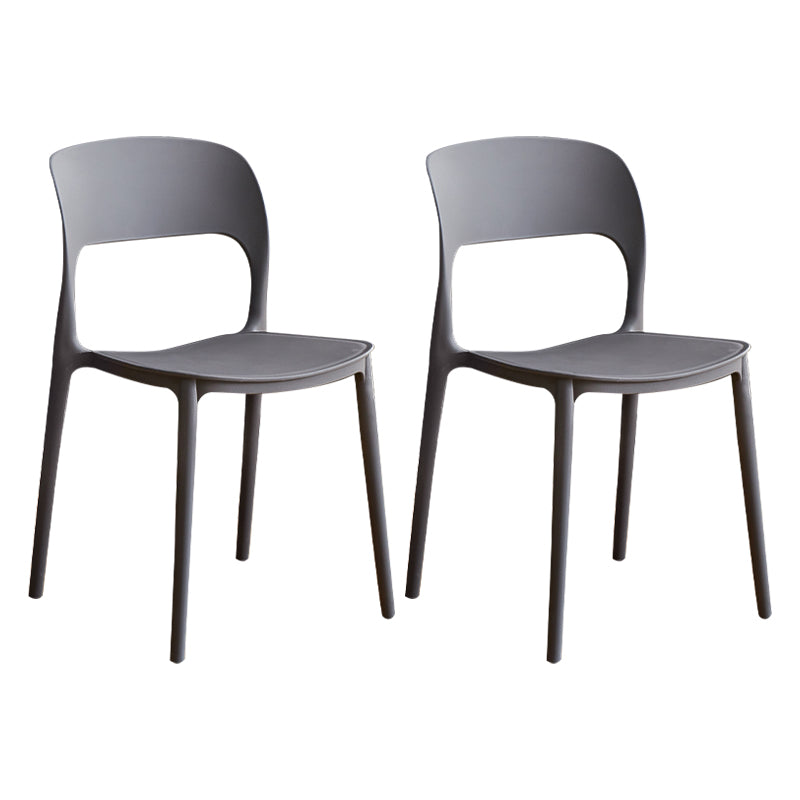 Contemporary Plastic Dining Room Chairs Armless Open Back Dining Side Chair for Room Use