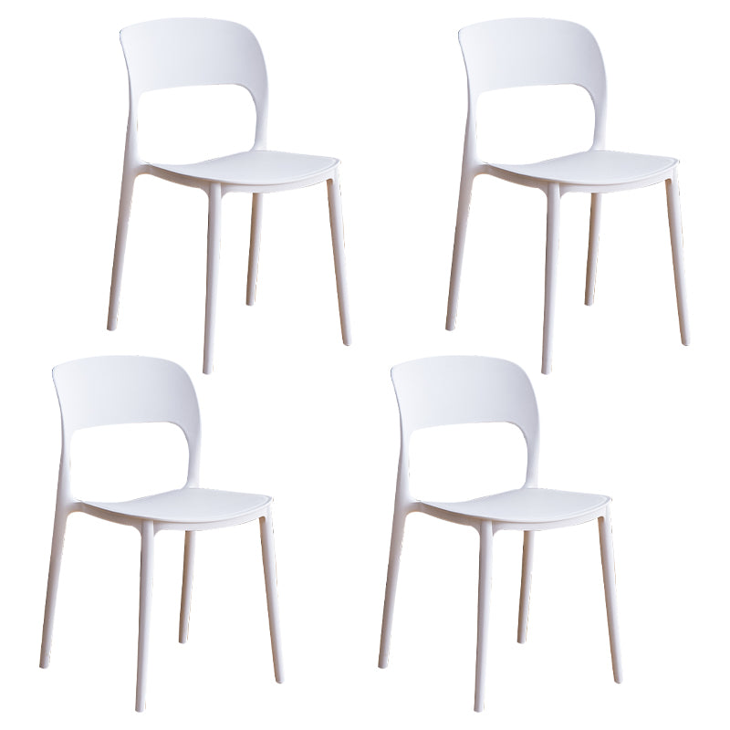 Contemporary Plastic Dining Room Chairs Armless Open Back Dining Side Chair for Room Use