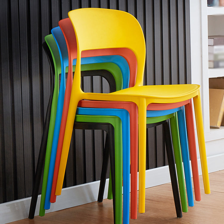 Contemporary Plastic Dining Room Chairs Armless Open Back Dining Side Chair for Room Use