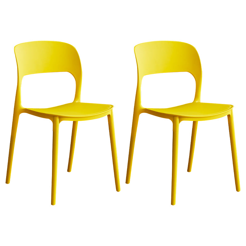 Contemporary Plastic Dining Room Chairs Armless Open Back Dining Side Chair for Room Use
