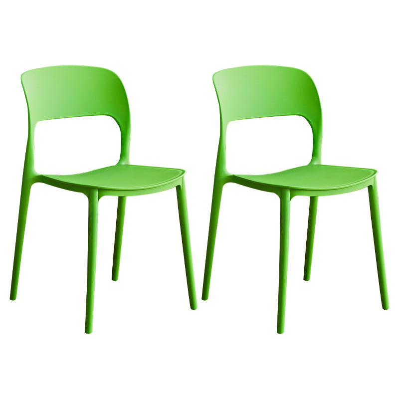 Contemporary Plastic Dining Room Chairs Armless Open Back Dining Side Chair for Room Use