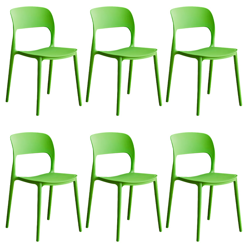 Contemporary Plastic Dining Room Chairs Armless Open Back Dining Side Chair for Room Use