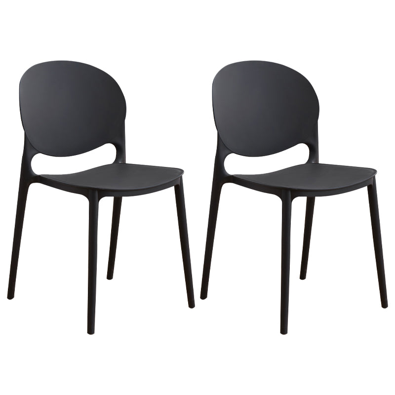 Modern Plastic Dining Room Chairs Open Back Dining Side Armless Chair for Restaurant