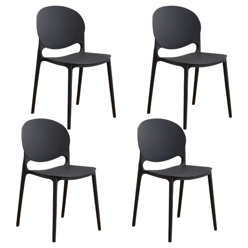 Modern Plastic Dining Room Chairs Open Back Dining Side Armless Chair for Restaurant