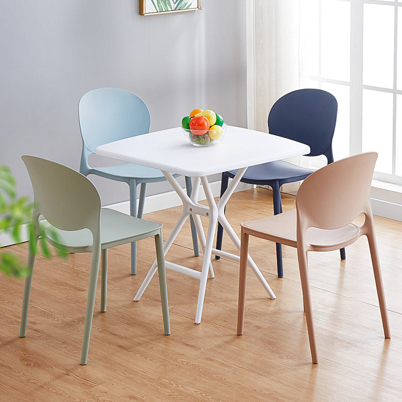 Modern Plastic Dining Room Chairs Open Back Dining Side Armless Chair for Restaurant