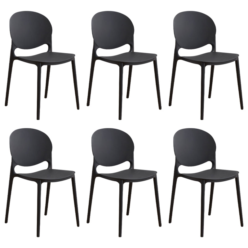 Modern Plastic Dining Room Chairs Open Back Dining Side Armless Chair for Restaurant