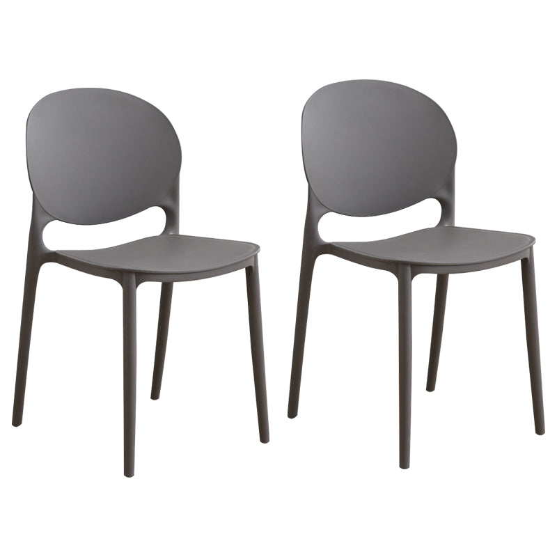 Modern Plastic Dining Room Chairs Open Back Dining Side Armless Chair for Restaurant