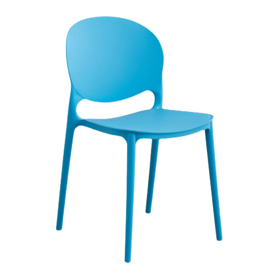 Modern Plastic Dining Room Chairs Open Back Dining Side Armless Chair for Restaurant