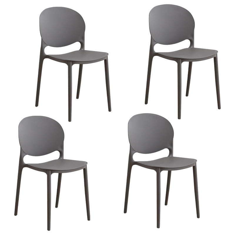 Modern Plastic Dining Room Chairs Open Back Dining Side Armless Chair for Restaurant