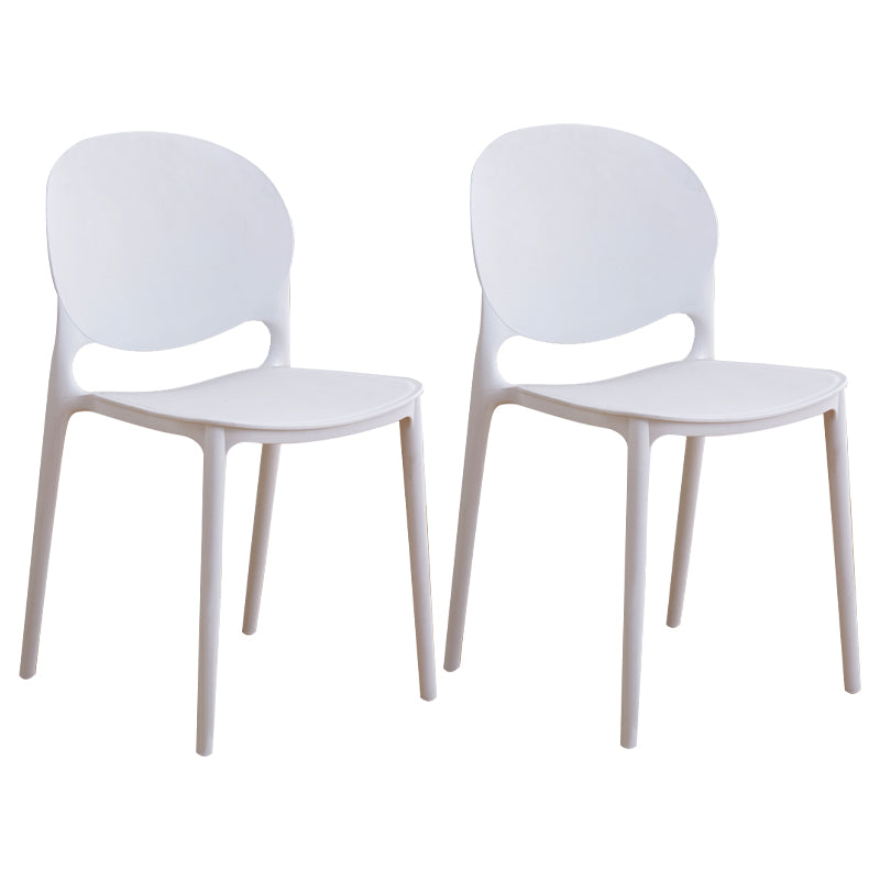 Modern Plastic Dining Room Chairs Open Back Dining Side Armless Chair for Restaurant