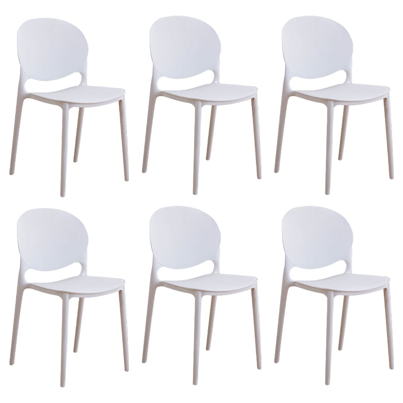 Modern Plastic Dining Room Chairs Open Back Dining Side Armless Chair for Restaurant
